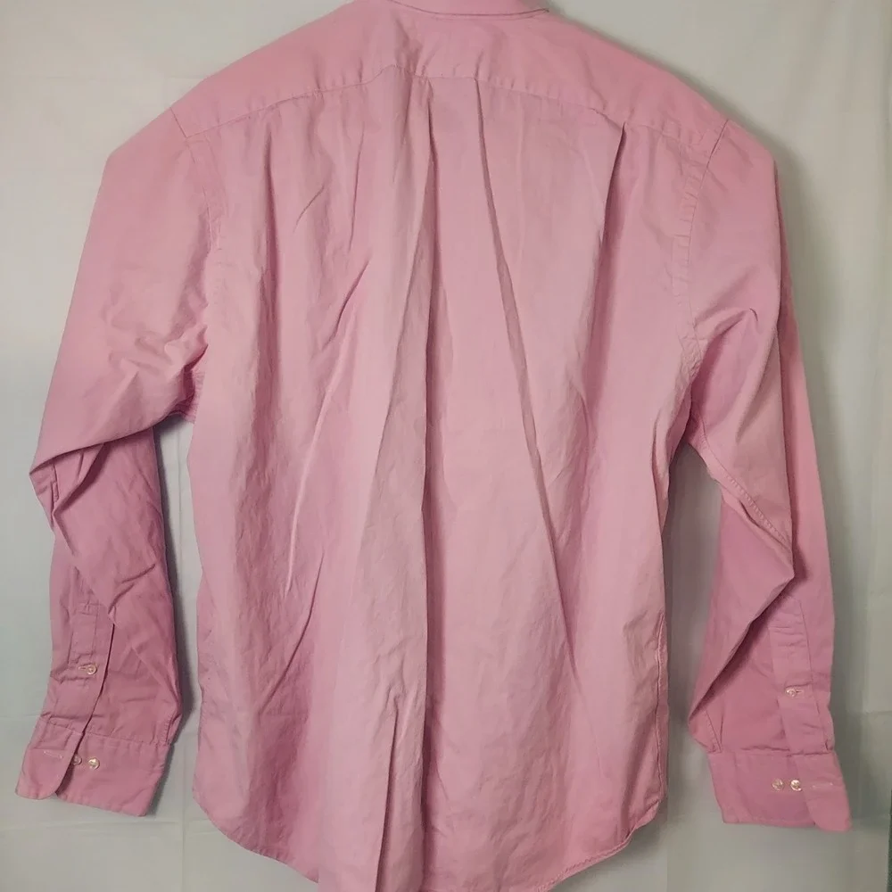 Polo Ralph Lauren Shirt Mens 17 1/2 Pink Dress Button Up Long Sleeve Shirt Read!